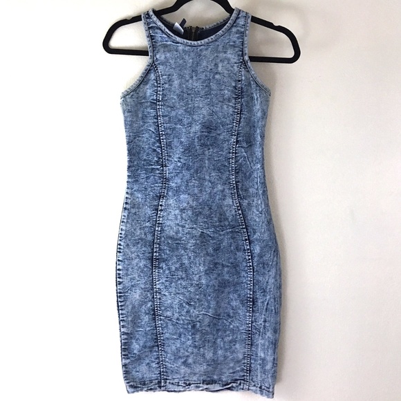 Shop WTD Dresses & Skirts - ShopWTD Acid Wash Denim Bodycon Dress M